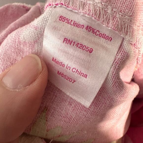 Macbeth Collection Linen Blend Pineapple Pants NWT Size Small Pink, Green, White - Picture 6 of 6